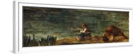 The Fisherman on the Rock; Le Pecheur Au Rocher, 1862-1864-Paul Cézanne-Framed Giclee Print