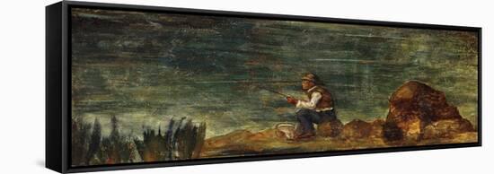 The Fisherman on the Rock-Paul Cézanne-Framed Stretched Canvas