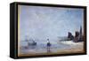 The Fisherman Painting by Eugene Louis Boudin (1824-1898) 19Th Century Sun. 0,35X0,57 M Rouen, Muse-Eugene Louis Boudin-Framed Stretched Canvas