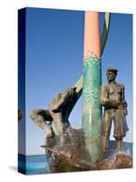 The Fisherman's Monument at the Playa Los Pinos, Mazatlan, Mexico-Charles Sleicher-Stretched Canvas