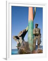 The Fisherman's Monument at the Playa Los Pinos, Mazatlan, Mexico-Charles Sleicher-Framed Photographic Print