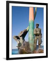 The Fisherman's Monument at the Playa Los Pinos, Mazatlan, Mexico-Charles Sleicher-Framed Photographic Print