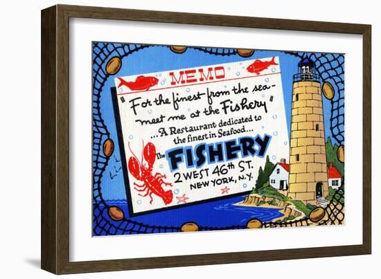 The Fishery-Curt Teich & Company-Framed Art Print