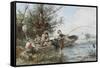 The Fishing Expedition-Johann Mari Henri Ten Kate-Framed Stretched Canvas