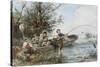 The Fishing Expedition-Johann Mari Henri Ten Kate-Stretched Canvas