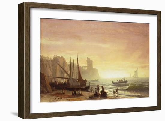 The Fishing Fleet, 1862-Albert Bierstadt-Framed Giclee Print