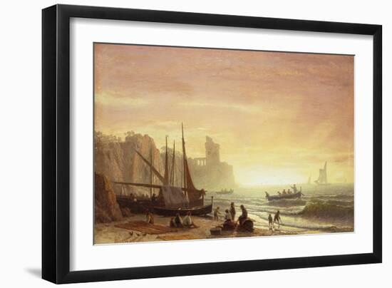 The Fishing Fleet, 1862-Albert Bierstadt-Framed Giclee Print