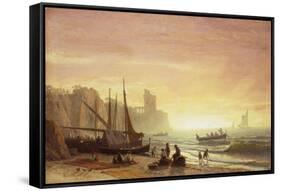 The Fishing Fleet-Albert Bierstadt-Framed Stretched Canvas