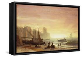 The Fishing Fleet-Albert Bierstadt-Framed Stretched Canvas