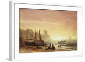 The Fishing Fleet-Albert Bierstadt-Framed Giclee Print