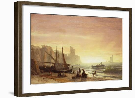 The Fishing Fleet-Albert Bierstadt-Framed Giclee Print