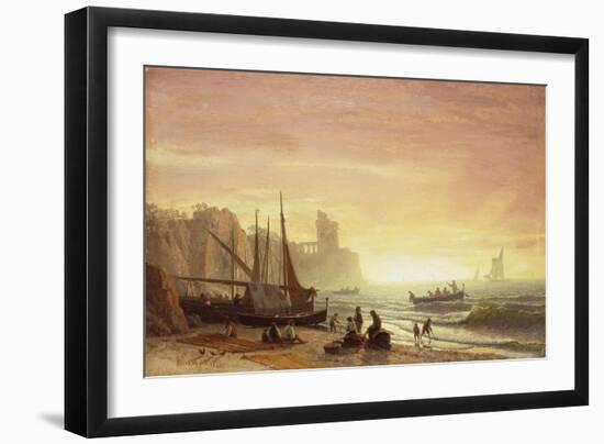 The Fishing Fleet-Albert Bierstadt-Framed Giclee Print