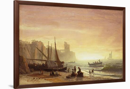 The Fishing Fleet-Albert Bierstadt-Framed Giclee Print