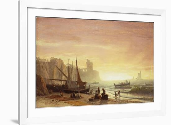 The Fishing Fleet-Albert Bierstadt-Framed Giclee Print