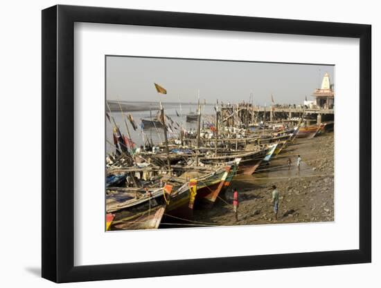 The Fishing Harbour on the Daman Ganga River, Daman, Gujarat, India, Asia-Tony Waltham-Framed Photographic Print