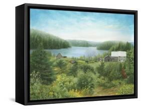 The Fishing Lodge in Québec-Kevin Dodds-Framed Stretched Canvas