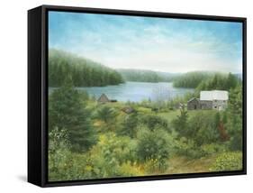 The Fishing Lodge in Québec-Kevin Dodds-Framed Stretched Canvas
