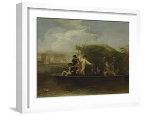 The Fishing Party - a Party of Gentlemen Fishing from a Punt, 1794-Benjamin West-Framed Giclee Print