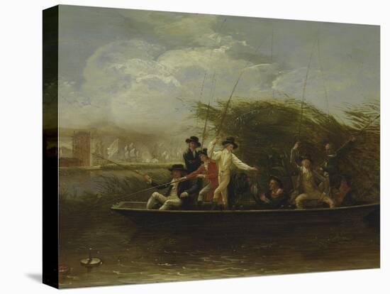 The Fishing Party - a Party of Gentlemen Fishing from a Punt, 1794-Benjamin West-Stretched Canvas