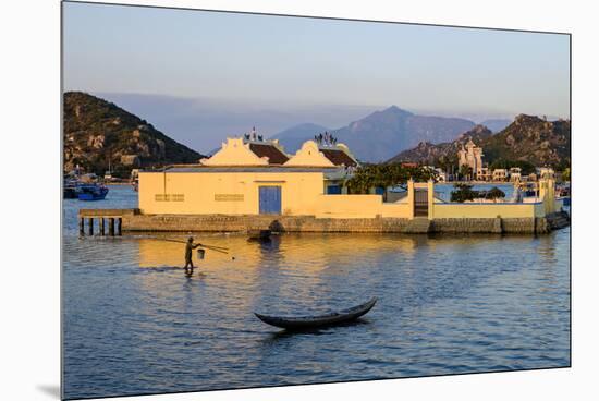 The Fishing Port, with a Small Buddhist Pagoda in Foreground, Phan Rang-Nathalie Cuvelier-Mounted Premium Photographic Print