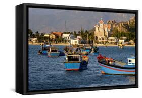 The Fishing Port with the Church in the Background, Phan Rang, Ninh Thuan Province-Nathalie Cuvelier-Framed Stretched Canvas