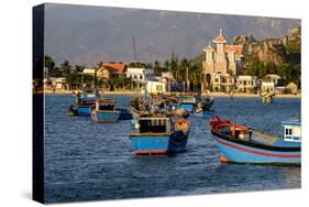 The Fishing Port with the Church in the Background, Phan Rang, Ninh Thuan Province-Nathalie Cuvelier-Stretched Canvas