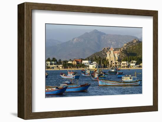 The Fishing Port with the Church in the Background, Phan Rang, Ninh Thuan Province-Nathalie Cuvelier-Framed Photographic Print