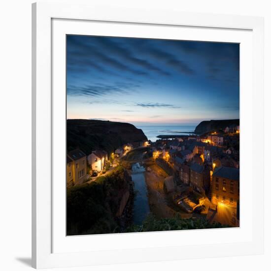 The Fishing Village of Staithes on the Yorkshire Coast, Just before Dawn-John Potter-Framed Photographic Print