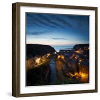 The Fishing Village of Staithes on the Yorkshire Coast, Just before Dawn-John Potter-Framed Photographic Print