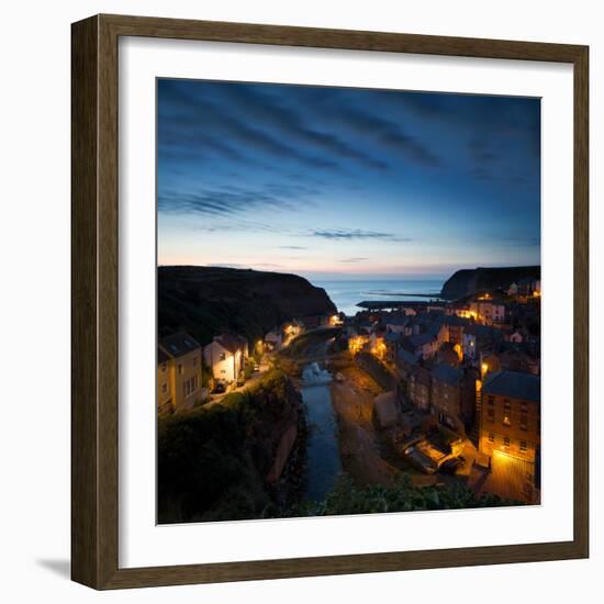 The Fishing Village of Staithes on the Yorkshire Coast, Just before Dawn-John Potter-Framed Photographic Print