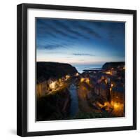 The Fishing Village of Staithes on the Yorkshire Coast, Just before Dawn-John Potter-Framed Photographic Print