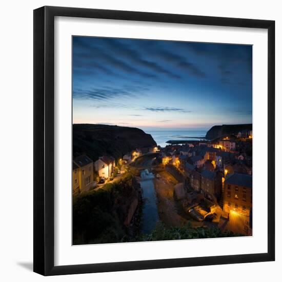 The Fishing Village of Staithes on the Yorkshire Coast, Just before Dawn-John Potter-Framed Photographic Print