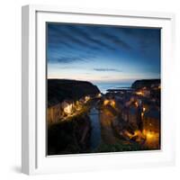 The Fishing Village of Staithes on the Yorkshire Coast, Just before Dawn-John Potter-Framed Photographic Print