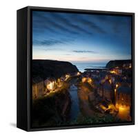 The Fishing Village of Staithes on the Yorkshire Coast, Just before Dawn-John Potter-Framed Stretched Canvas