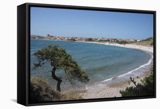 The Fishing Village, Resort and Beach of Isola Rossa, Sardinia, Italy, Mediterranean-Ethel Davies-Framed Stretched Canvas