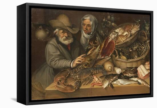 The Fishmarket-Bartolomeo Passarotti-Framed Stretched Canvas