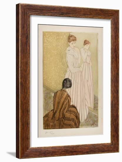 The Fitting, 1890-91-Mary Stevenson Cassatt-Framed Giclee Print