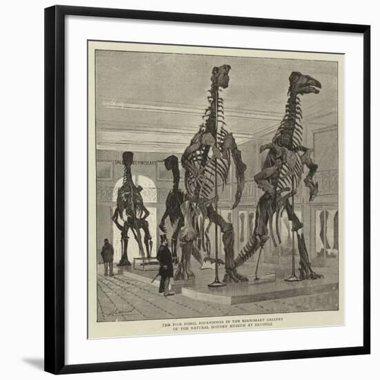 The Five Fossil Iguanodons in the Bernissart Gallery of the Natural History Museum at Brussels-null-Framed Giclee Print