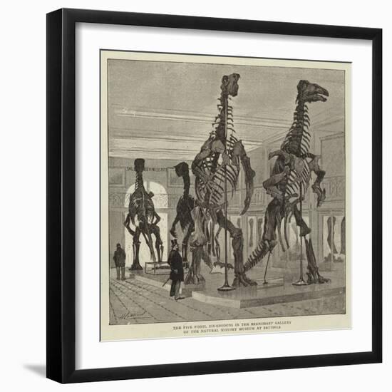 The Five Fossil Iguanodons in the Bernissart Gallery of the Natural History Museum at Brussels-null-Framed Giclee Print