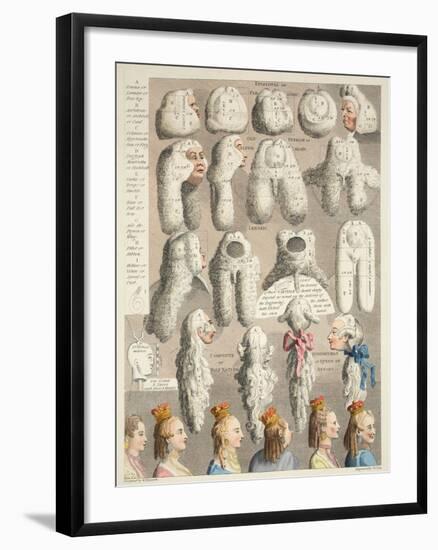 The Five Orders of Perriwigs, Illustration from 'Hogarth Restored: the Whole Works of the…-William Hogarth-Framed Giclee Print