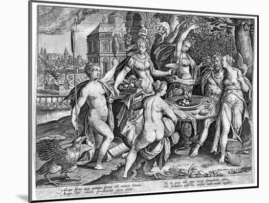 The Five Senses, Late 16th Century-Adriaen Collaert-Mounted Giclee Print