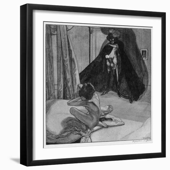 The Five Senses-Sight, Plate 19 from 'The Boudoir of Mme Cc', 1912-Franz Von Bayros-Framed Giclee Print