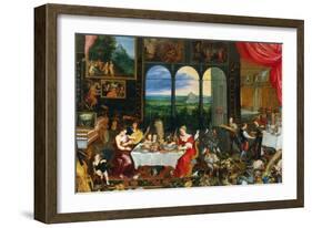 The Five Senses: Taste, Hearing and Touch-Jan Brueghel the Elder-Framed Giclee Print