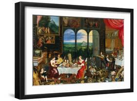 The Five Senses: Taste, Hearing and Touch-Jan Brueghel the Elder-Framed Giclee Print