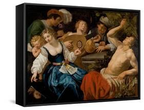 The Five Senses-Jan van Bijlert or Bylert-Framed Stretched Canvas