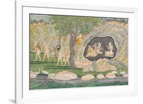 The Five Siddhas Make their Way to the Kailasha Mountains, C.1820-Purkhu-Framed Giclee Print