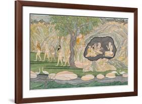 The Five Siddhas Make their Way to the Kailasha Mountains, C.1820-Purkhu-Framed Giclee Print