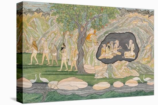 The Five Siddhas Make their Way to the Kailasha Mountains, C.1820-Purkhu-Stretched Canvas