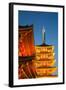 The Five Storey Pagoda at Sensi-Ji Temple at Night, Tokyo, Japan, Asia-Martin Child-Framed Photographic Print