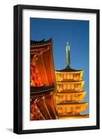 The Five Storey Pagoda at Sensi-Ji Temple at Night, Tokyo, Japan, Asia-Martin Child-Framed Photographic Print